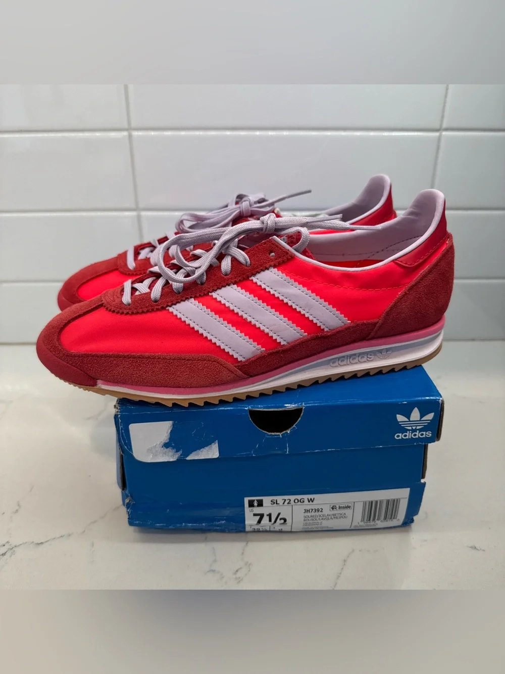 adidas SL 72 OG Low Runner athletic shoe - Red & Lavender women’s sneaker